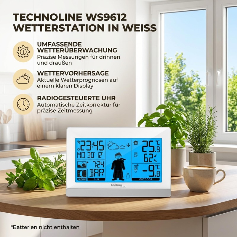 techno line WS 9612 Wireless Weather Station with Outdoor Sensor,