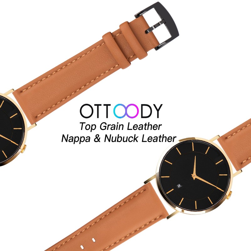[OTTOODY] Genuine Leather Watch Band, Watch Strap 22mm, 21mm, 20mm,