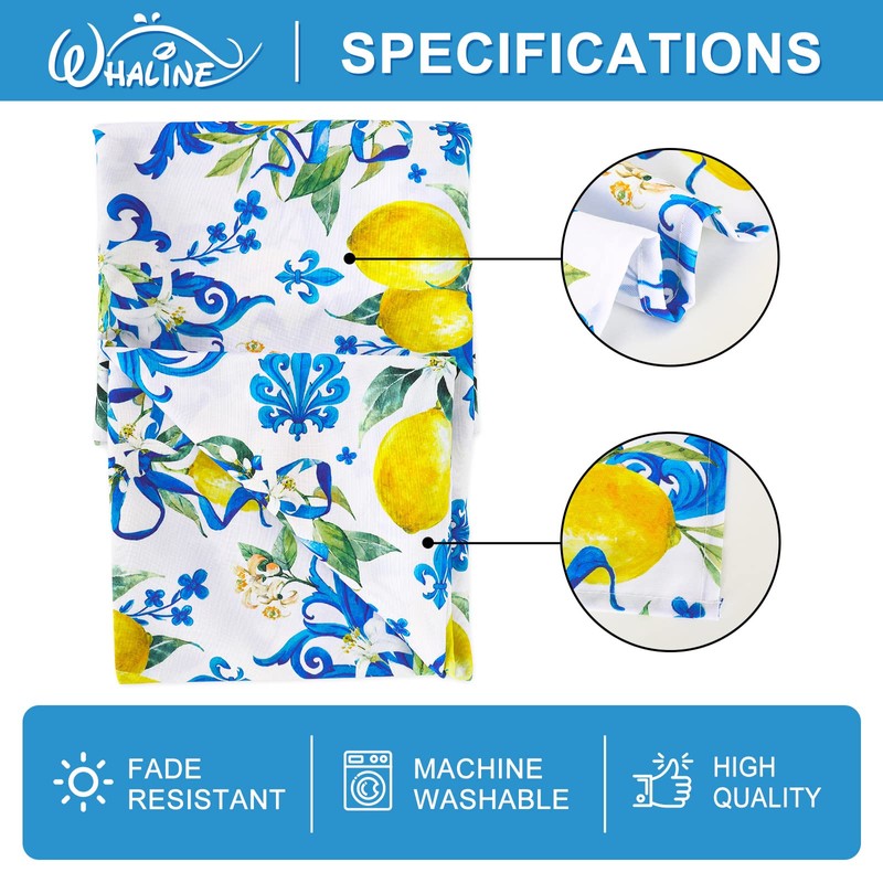 Whaline Lemon Tablecloth Rectangle Italian Lemons Fabric Table Cloth Waterproof