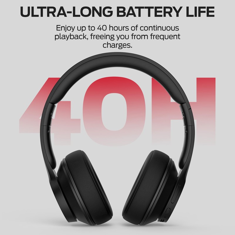 Monster Mission 100 Bluetooth Headphones, On Ear Headphones with Immersive