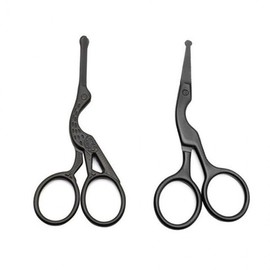 Stainless Steel Multi-purpose Grooming Scissors (Nose, Eyebrows, Ears) Beauty Scissors Plain 2ea