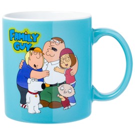 Silver Buffalo Family Guy Ceramic Mug Featuring Peter Griffin, Stewie Griffin, Meg Griffin, Brian Griffin, and Chris Griffin, 20 Ounces