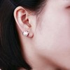 jiamiaoi Pearl Earrings Silver 925 Hanging Pearl Earrings Stud Silver