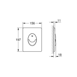GROHE Start - Flush Plate for Concealed GD2 Cisterns (Made of ABS, Water Saving, Dual Flush with Start and Stop Activation, Easy Vertical Installation), Size 156 x 197 mm, Phantom Black, 38964KF0