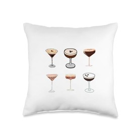 Espresso Martini Glasses Bachelorette Party Girls Weekend Throw Pillow