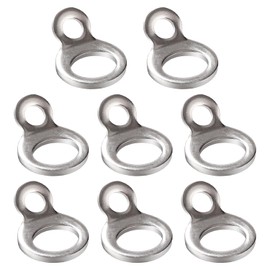 Lyeteung 8 Stücke Universal Zurrgurtringe, Edelstahl Zurrösen, Zurring Zurrösen Aufbauring Haken, für PKW, LKW, Lageranhänger, Wohnmobile und Boote, Silber