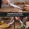 PAUDIN Bread Knife 8", Ultra Sharp Wave Edge - Forged
