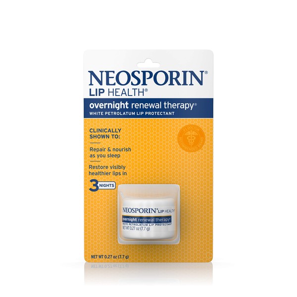 Neosporin Lip Health Overnight Healthy Lips Renewal Therapy Petrolatum Lip Protectant, 0.27 Ounce (Pack of 1)