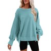 Nirovien Womens Oversized Crewneck Sweatshirt Side Slit Long Sleeve Pullover