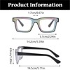LJCZKA Square Blue Light Filter Glasses Women Men Crystal Bling