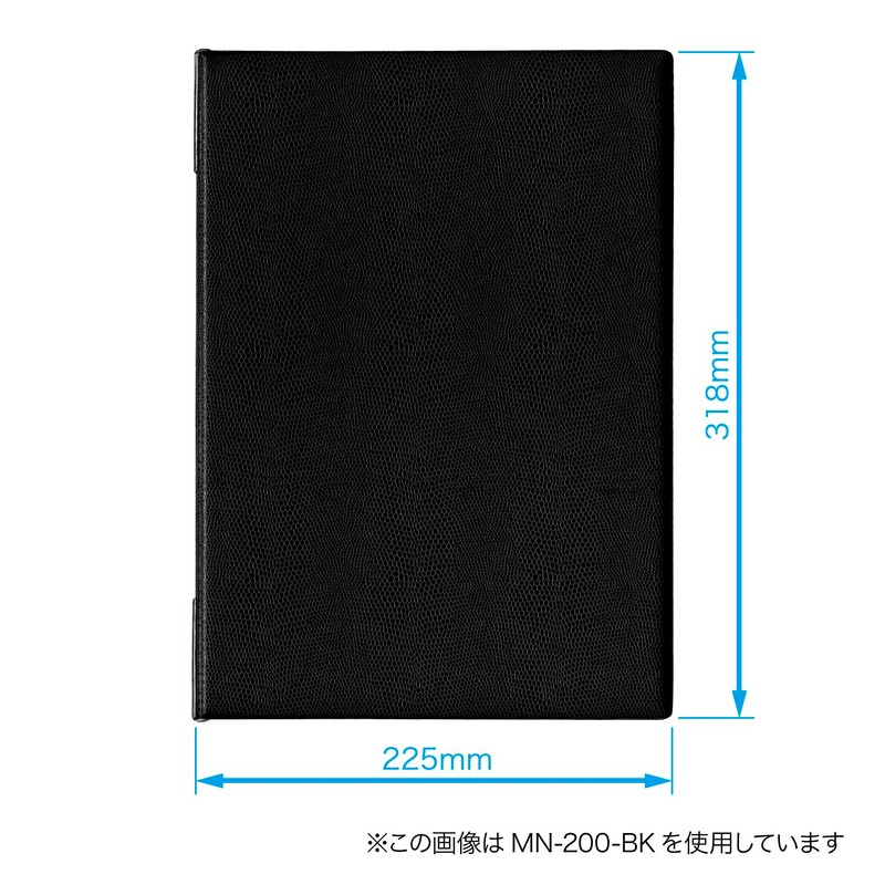 Open Industry Menu File A4 Leather Style 6 Pages Black