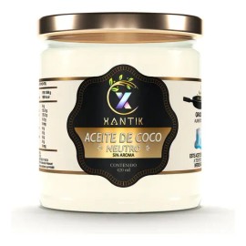 Aceite de coco XANTIK 420 ml Neutro sin aroma, tarro de cristal