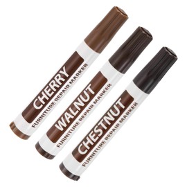 uxcell Furniture Repair Wood Markers, 3 Pcs 3 Colors Touch Up Filler Sticks, Oil Based Paint Markers for Scratches, Tables, Wood Floors, Cabinet, Carpenters, Cover Ups