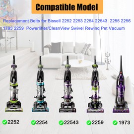 Replacement Vacuum Belts for Bissell 2191, 2191U, 2190, 1700, 1701, 1797, 2691, 2692, 1240, 12B1, 68C7, 3920 Series PowerForce Helix (Turbo) Vacuum Cleaner Replace Parts 2031093 (Pack of 4)