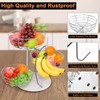 Livabber Fruit Basket Bowl with Banana Hanger, Metal Fruit Vegetable