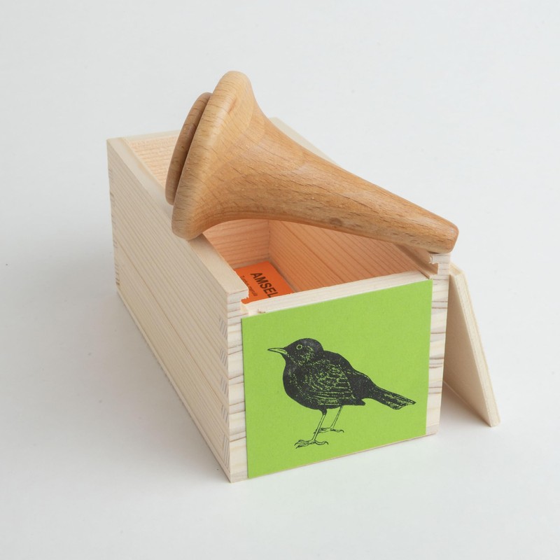 KOOKOO Vogelpfeife Amsel, Handgefertigtes Holz-Instrument für Naturgeräusche, Vogelstimmen-Imitation mit Aufbewahrungsbox