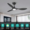 Roomratv 42 Inch BLack Ceiling Fans with Lights, Remote Control,Reversible