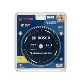 Bosch Accessories 1x General Purpose Circular Saw Blade (for Softwood, Hardwood, Ø 184 mm - 7 1/4 inch, 60 Teeth, +2X Reduction Rings Professional Accessories for Circular Saws from Most Brands)