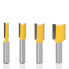 Mesee Set of 4 Milling Cutter 8 mm Shank, Flush Cutter, Straight Router Bit, Milling Cutter Groove Cutter Wood Cutter Bit Set, Milling Cutter Router Bit, Woodworking Cutting Tool Wood Cutter Cutting