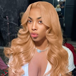 Ailwelia Honey Blonde Body Wave Wear And Go Glueless Bob Wig Human Hair 5x5 Hd Lace Closure Wigs Human Hair Wigs For Black Women 200% Density Glueless Bob Wig Human Hair With Baby Hair 18 Inch