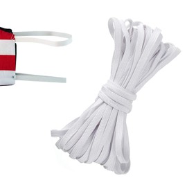 WedDecor 5mm Wide Flat Elastic Band Strong, Flexible, and Durable Elastic Rope for Sewing, Crafts, DIY for Tailoring, Thin Elastic Cord Is Perfect for Repairs and Custom Projects, White, 10 Metres