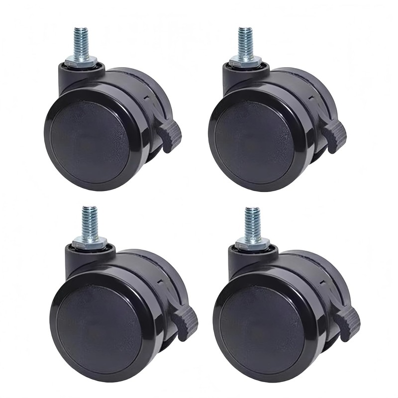 4-Pack 2" Locking Swivel Casters with M8 Threaded Stem (8x15mm),