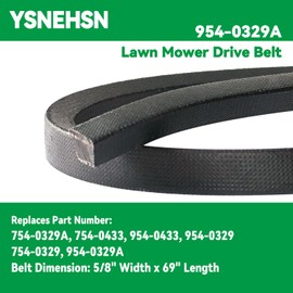 954-0329A Lawn Mower Drive Belt Fits for MTD 754-0329 954-0329 754-0329A 954-0329A 754-0433 954-0433 Husqvarna 578453640 38 inch Decks (5/8" x 69")