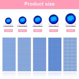3555 PCS Self Adhesive Rhinestones Stickers Hair Gems Rhinestones Stickers Bling Jewels Stickers for Face Makeup Home Decor Weddings Embellishments DIY Craft 5 Sizes 3/4/5/6/8 mm