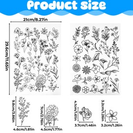 2 Sheets 53 PCS Water Soluble Embroidery Patterns, Stick and Stitch Embroidery Paper Washable, Water-Soluble Stencil for Hand Stitching Small Model