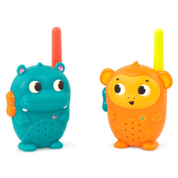B. toys- Hippo & Monkey Walkie-Talkies- Walkie Talkie Set – 2-Pack Walkie Talkies – Long 100-Foot Range – Toys for Toddlers, Kids – 3 Years +