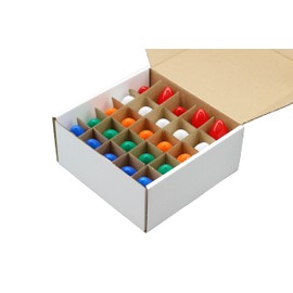 Creative Hobbies 25 Pack C9 Multicolor Christmas Light Bulbs - 7W Steady Burning Incandescent, Ceramic Multicolor, Nickel Plated E17 Base, Extended Life