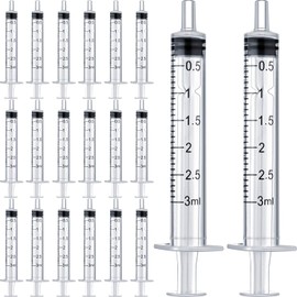 OLCANA 50 Pieces 3ml Syringes Non-sterile Disposable Syringe for Scientific Labs, Industrial Dispensing and Pets Feeding (3ml)