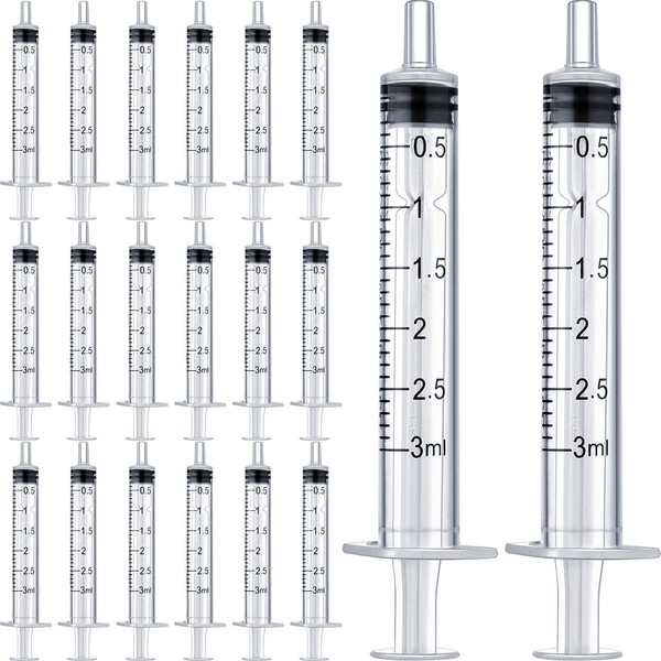 OLCANA 50 Pieces 3ml Syringes Non-sterile Disposable Syringe for Scientific