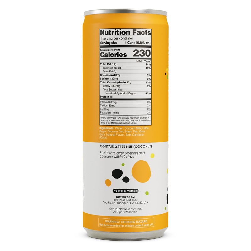Jenji Pure Boba Tea, Mango Latte Flavor | 10.8 fl