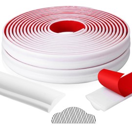 Innconee 65.6ft Peel and Stick Molding Chair Rail Panel Flexible Crown Molding Trim Self Adhesive Panel Moulding Decor Lines for Wall Door Cabinet Frame Mirror Window Border(1.1 Inch X 65.6 ft,White)