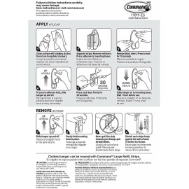 Command Clothes Hanger, 1 hanger, 2 strips, Large, Organize Damage-Free,..