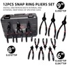 WISEUP 12 Pcs Snap Ring Pliers Set, Heavy Duty Internal/External