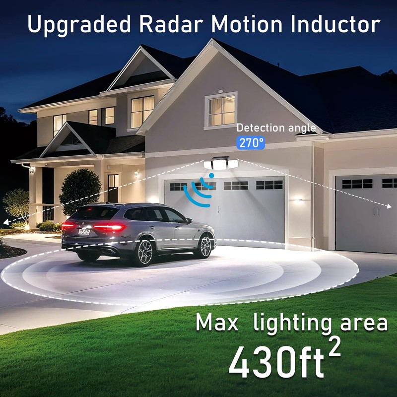 JEJOT Solar Security Light Outdoor Super Bright LED w/Remote Control,