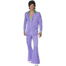 Smiffys mens Lavender 1970s Suit Costume, Purple, M - US Size 38"-40"