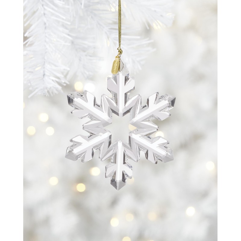 Lenox Ornaments, 2025 Optic Snowflake Ornament, Made of Glass, Gold