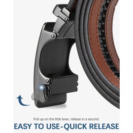 BOSTANTEN Men's Leather Belt with Ratchet Clasp for Men, Elegant and Casual with Adjustable Buckle, Size Adjusted, 001-black, 32-38W