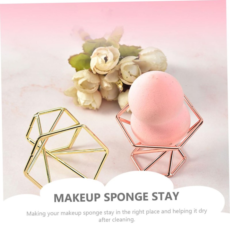 Healeved 3pcs Stainless Steel Powder Puff Holders Elegant Storage Racks