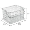 iDesign RPET Small Grid Tote w/Handle Clear Baskets