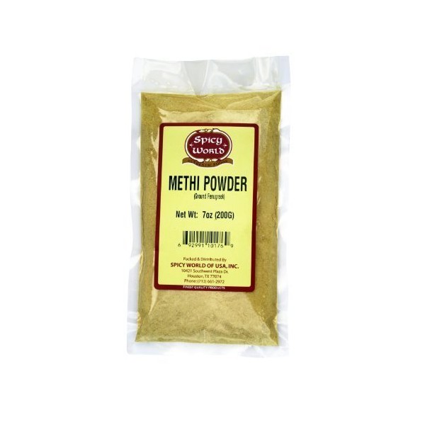 Fenugreek Powder 7 Oz Bag (200g) - Ground Methi Seeds - All Natural Indian Spice - By Spicy World