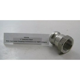 DIXON 1" Stainless Steel Male Cam Lever Coupling Connection X 1" FNPT Adapter