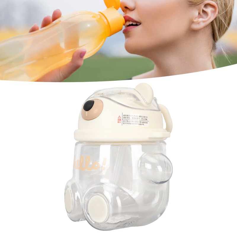 700ml Bear Water Bottle for Girls Kids with Straw Adjustable