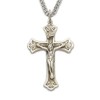 TrueFaithJewelry Sterling Silver Jesus Crucifix Cross Pendant Necklace Antique Style