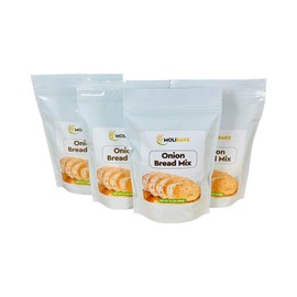 Molibake Onion Bread Mix – Pack of 4 – Premium All-Natural Baking Mix for Bread Machine and Oven – 14 oz – Gourmet Blend with Dried Onion Flakes, Sunflower Seeds, Rye Malt Flour – Easy-to-Use Bread Maker Mix for Homemade Baking