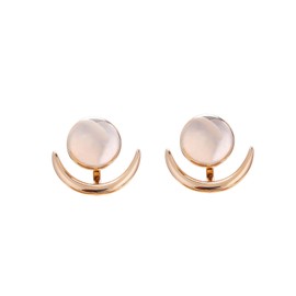 Crymystal Runde Jacke Ohrringe für Frauen Boheme runde Ohrringe Gold runde Ohrringe Bogenbogen Ohrringe Vintage Vorderhintere Ohrringe Schmuck Mädchen Geschenke (Gold)