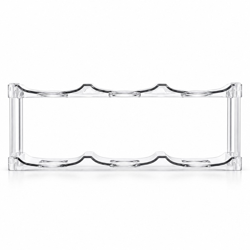 Stackable Water Bottle Organizer Rack, 2 Tier Clear Plastic Holder